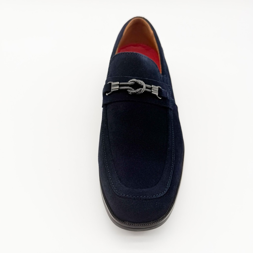 Stacy Adams Ravelle Moc Toe Slip On Bit Loafers Navy Blue Suede Shoes 7.5 NEW - Picture 9 of 15